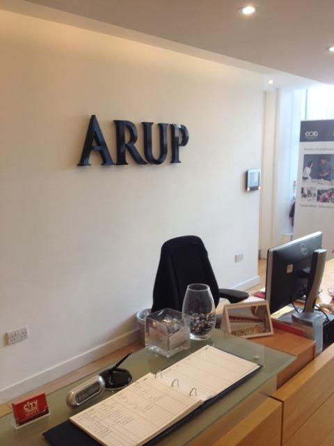 Arup 3d lettering signage Sheffield