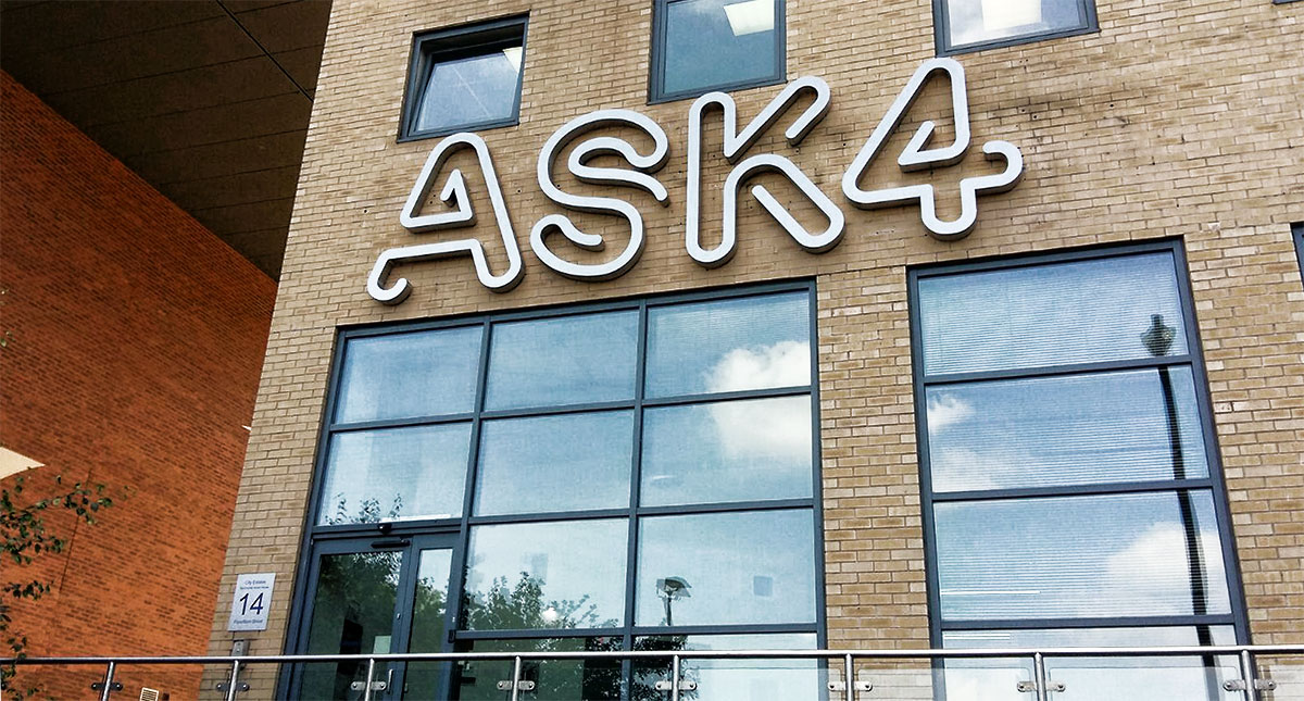 Ask 4 Broadband business sign in Sheffield