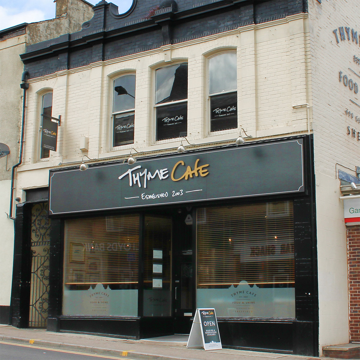 Thyme Cafe business sign Sheffield