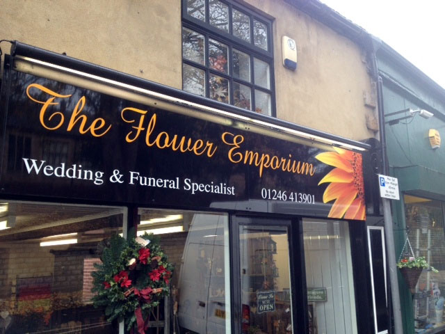 The Flower Emporium shop sign Sheffield