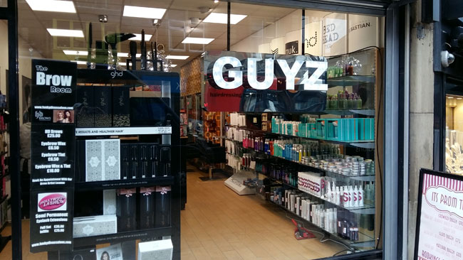 Guyz hairdressers illuminated 3d shop sign
