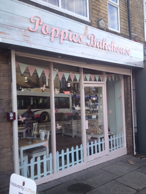 Signage for Poppies Bakehouse Ecclesall Road, Sheffield