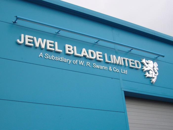 Jewel Blade 3d lettering industrial sign Sheffield