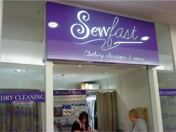 CNC Routered Sheffield Shop Sign for Sewfast, Meadowhall