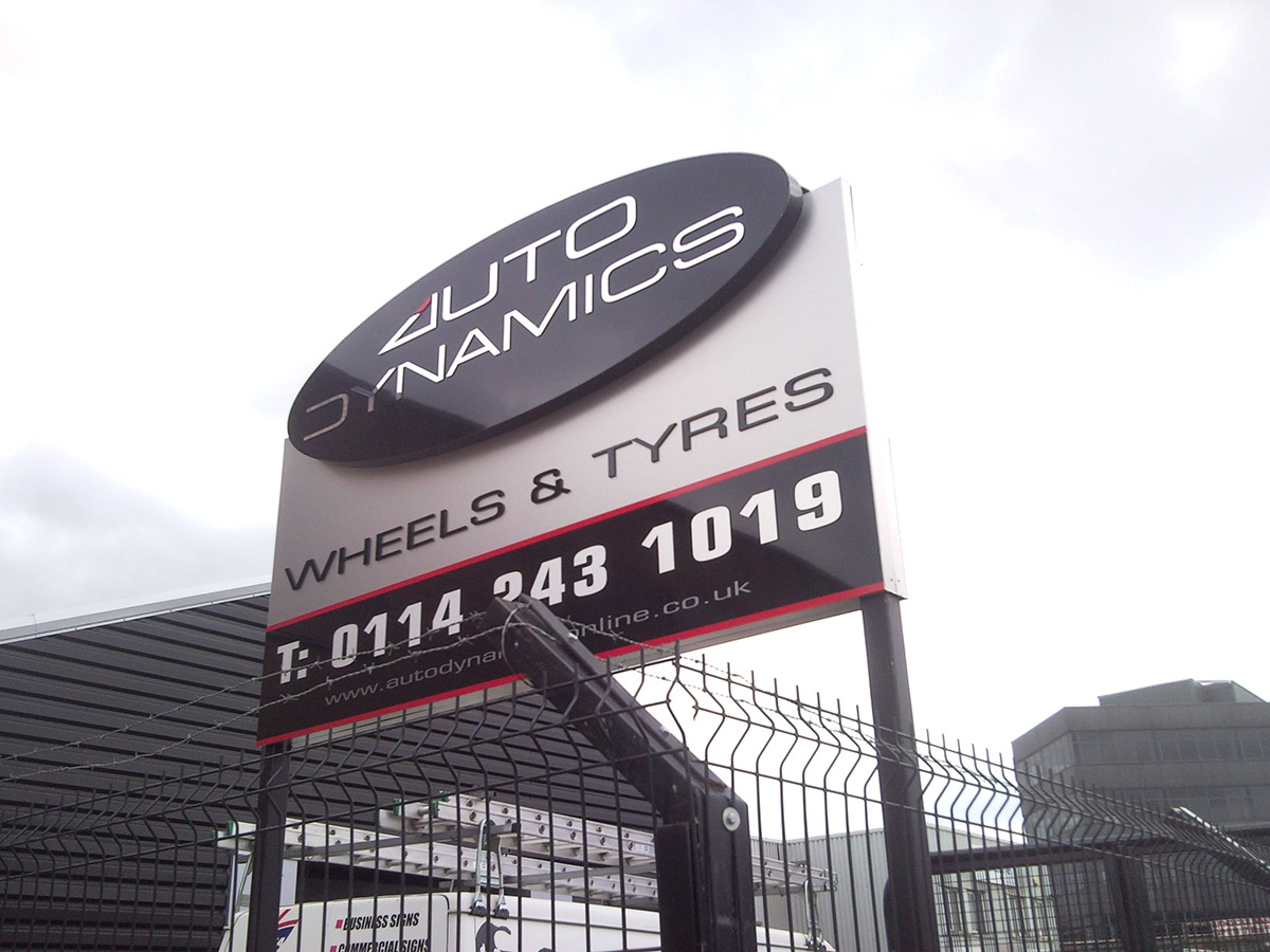 Auto Dynamics post mounted sign