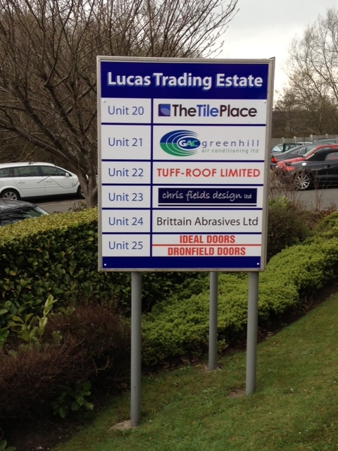 Lucas Trading Estate post sign