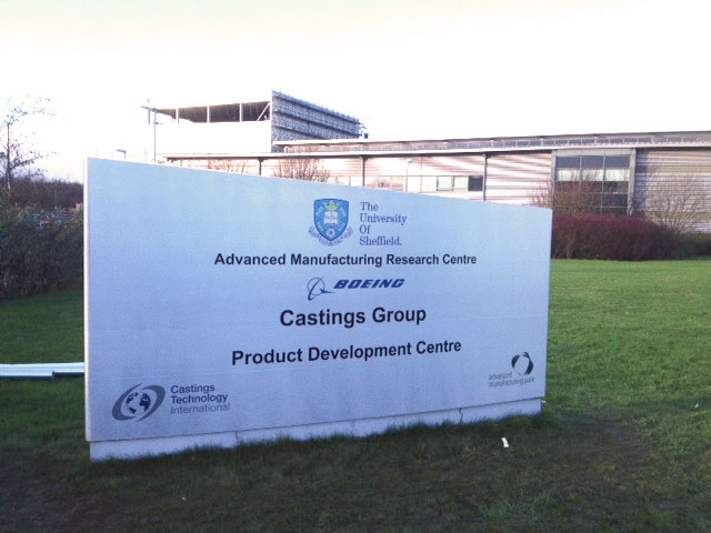 Outdoor signage Sheffield Advanced Manufacturing Centre