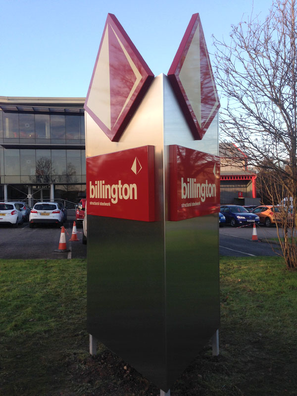 Outdoor sign for Billington - totem signage