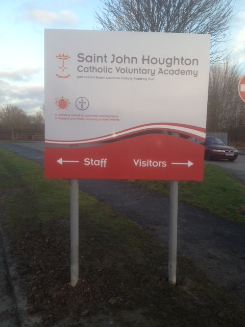 St John School pole sign