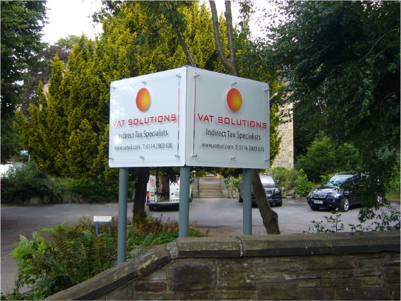 VAT Solutions free standing sign