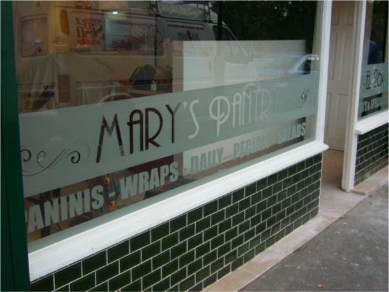 Mary's Pantry window graphics